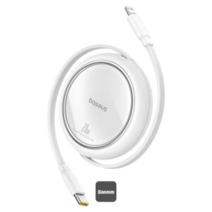 Baseus Free2 Pul R etracteble Charging Cabile Black 20W 1M Blach c to iP