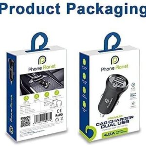 PHONE PLANET CAR CHARGER DUAL USB 4.8A  1.2M