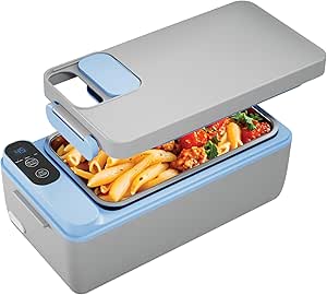 Powerology Lumo Portable Heated Lunch Box-Grey &Blue